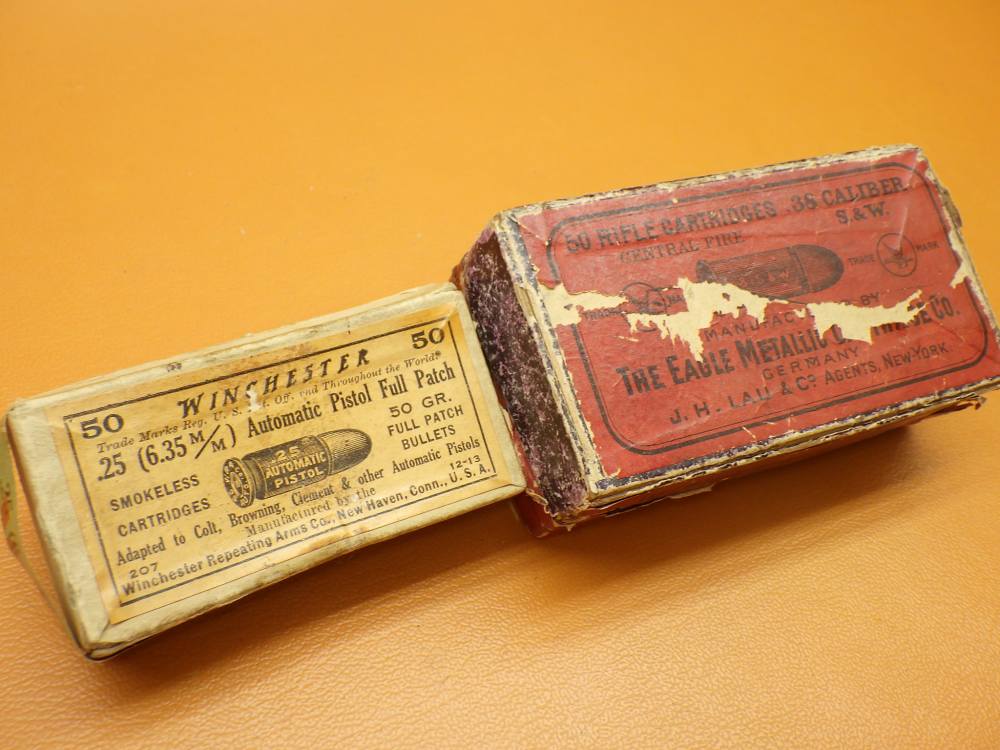 Two Collectible Ammo Boxes Eagle Metallic Cartridge Co.38S&W & Win .25ACP-img-1