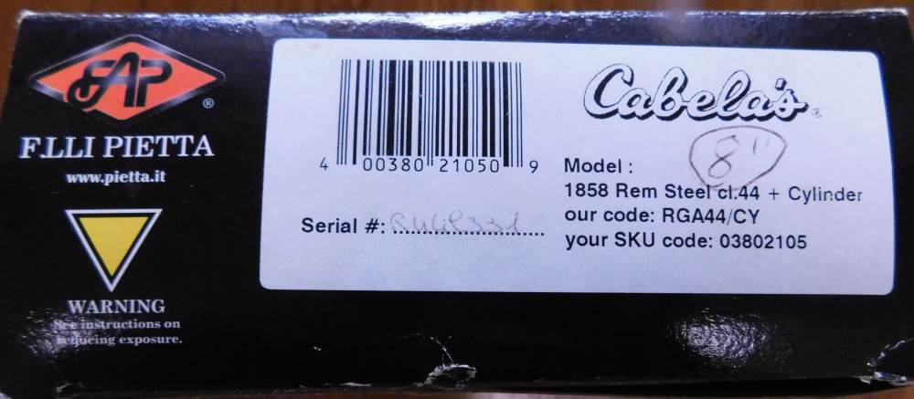 PIETTA OF ITALY 1858 REMINGTON STEEL 44 CAL EXTRA CYLINDER-img-7