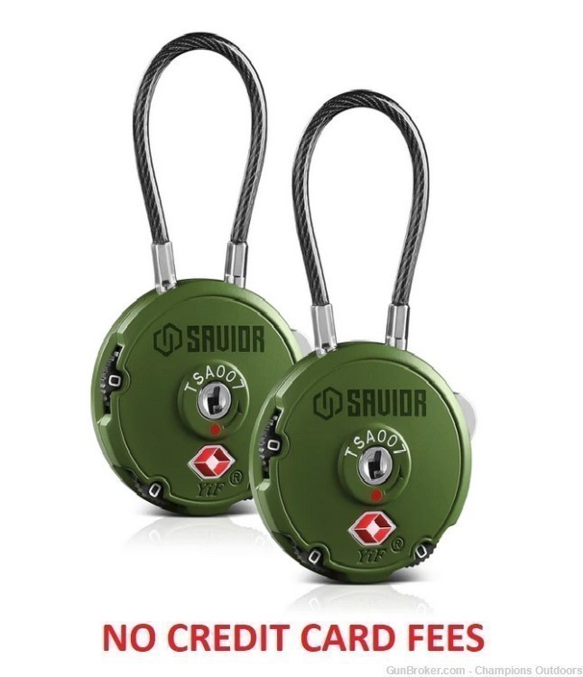 2 - Pack  SAVIOR EQUIPMENT 3-Digit Cable Lock - OD Green-img-0