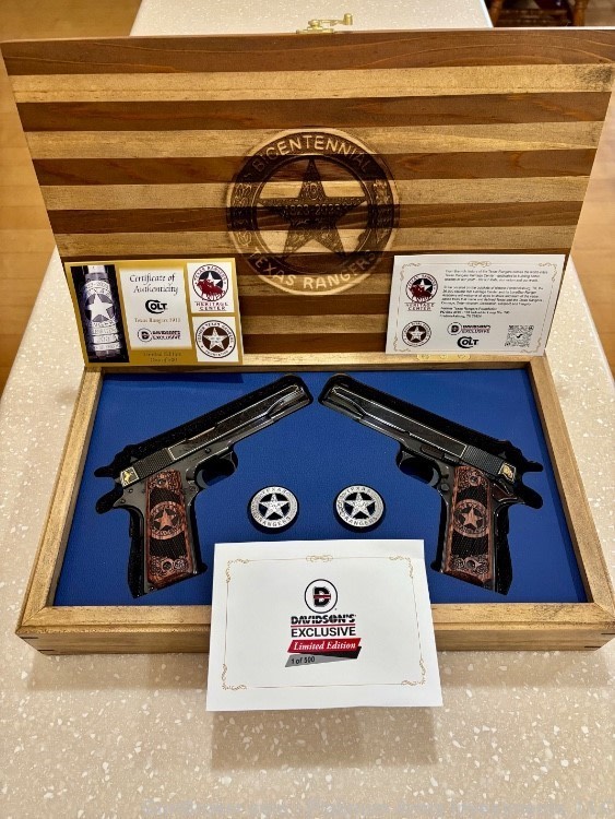 2 Sequential SN COLT 1911 200TH ANNIVERSARY TEXAS RANGERS 1 OF 500 RARE NIB-img-15