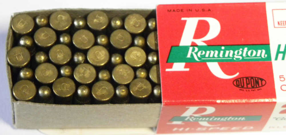 Full & Correct 50 Ct Red White Vintage Box Remington Hi Speed 22 Long Ammo -img-2