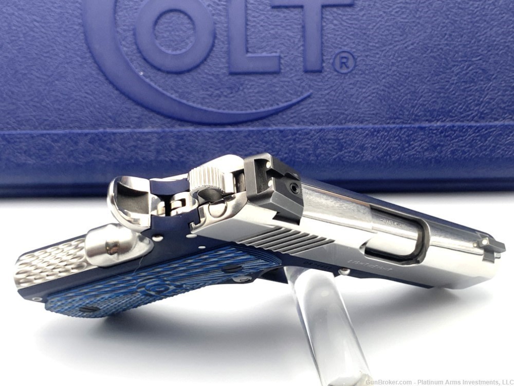 Ultra Rare COLT 1911 Defender 45 ACP Bright Polished BST Navy Talo 1of 350 -img-3