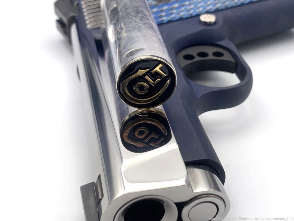 Ultra Rare COLT 1911 Defender 45 ACP Bright Polished BST Navy Talo 1of 350 -img-6