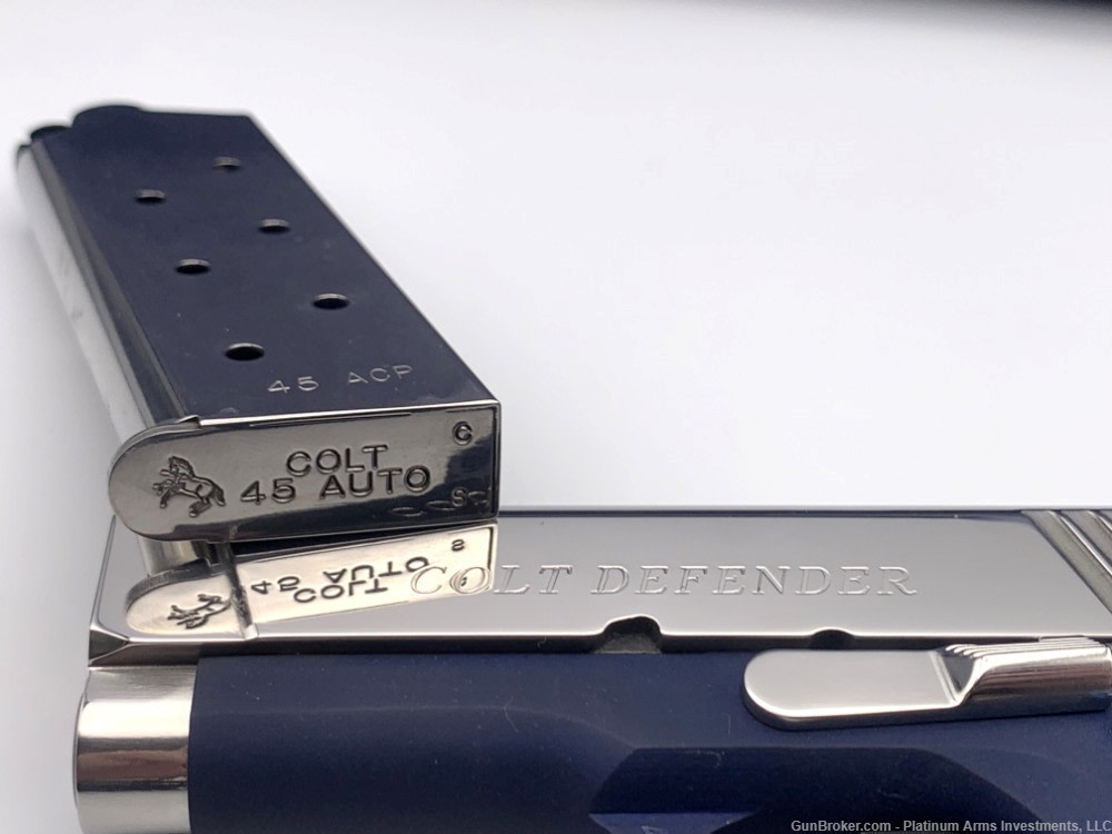 Ultra Rare COLT 1911 Defender 45 ACP Bright Polished BST Navy Talo 1of 350 -img-5