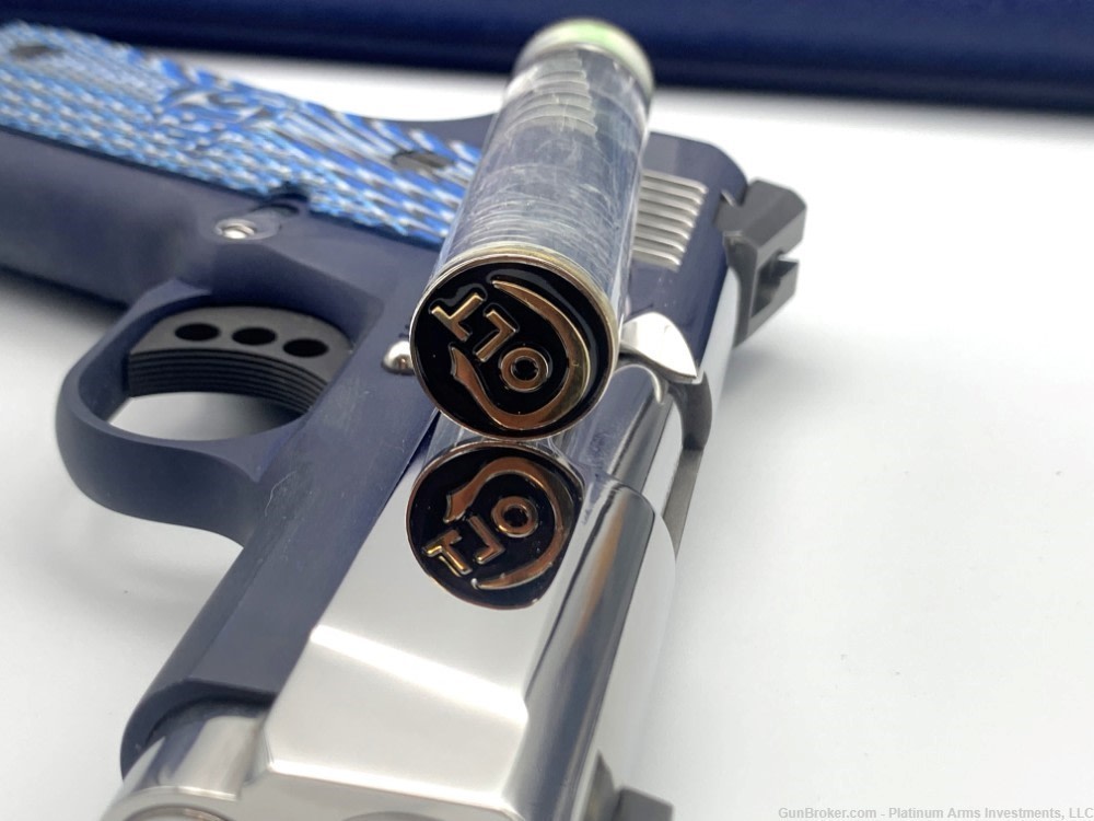 Ultra Rare COLT 1911 Defender 45 ACP Bright Polished BST Navy Talo 1of 350 -img-7