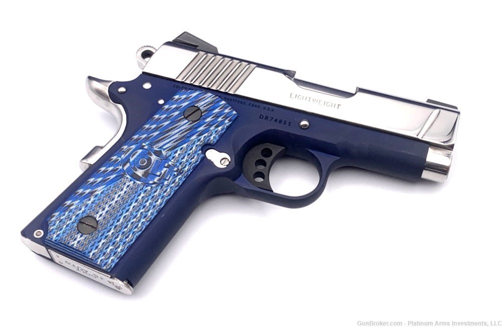 Ultra Rare COLT 1911 Defender 45 ACP Bright Polished BST Navy Talo 1of 350 -img-2