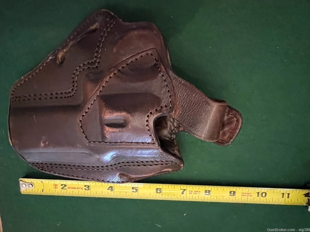 VINTAGE LONGHORN LEATHER PANCAKE REVOLVER HOLSTER-img-5