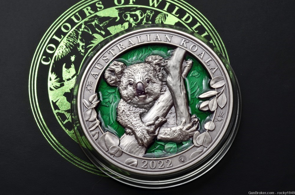 2022 - KOALA - 3oz .999 pure silver with selective resin overlay-img-0