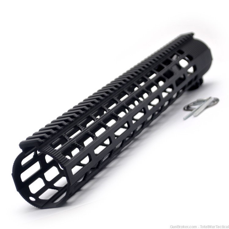 15" AR10 Clamp LOW Profile MLOK Free Float Handguard Rail DUAL Threaded Nut-img-1
