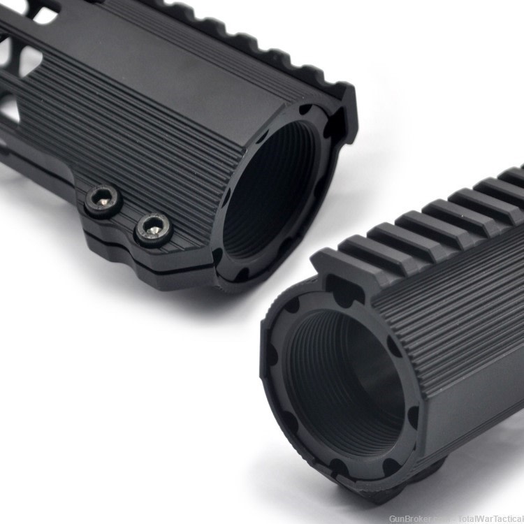 15" AR10 Clamp LOW Profile MLOK Free Float Handguard Rail DUAL Threaded Nut-img-2