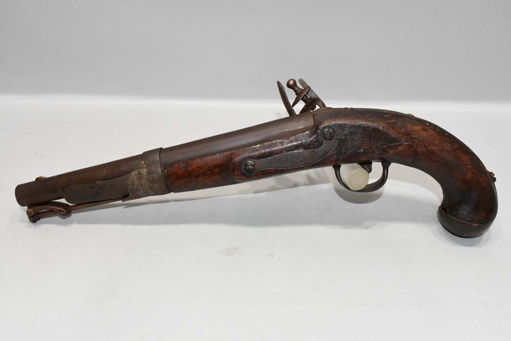 Antique Well Worn Simeon North US Model 1819 Flintlock Pistol READ-img-5