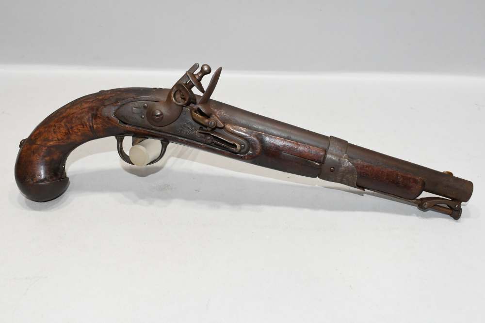 Antique Well Worn Simeon North US Model 1819 Flintlock Pistol READ-img-0