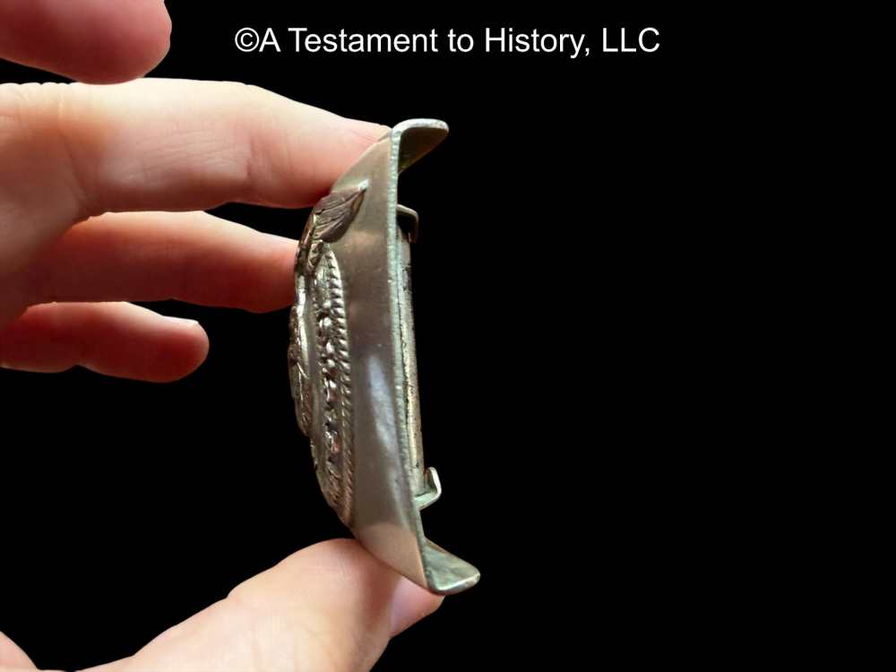 WWII GERMAN- NICKEL SS BUCKLE- EARLY OVERHOFF & CIE- ORIGINAL WW2 RARE-img-3