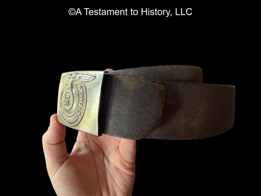 WWII GERMAN- NICKEL SS BUCKLE- EARLY OVERHOFF & CIE- ORIGINAL WW2 RARE-img-7