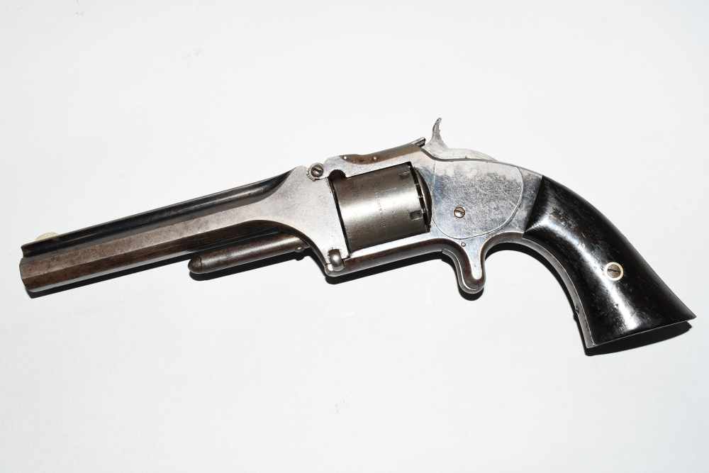 Early 3 Digit Smith & Wesson No 2 Army Tip Up Revolver 32 RF S&W # 176-img-5
