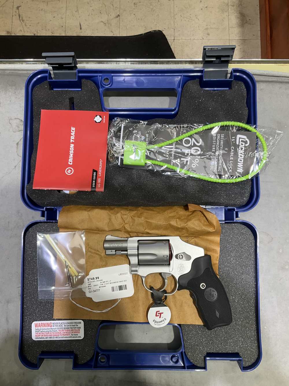 Smith & Wesson 642 Airweight, .38 spl + p, 5 shooter, Crimson Trace Laser-img-9