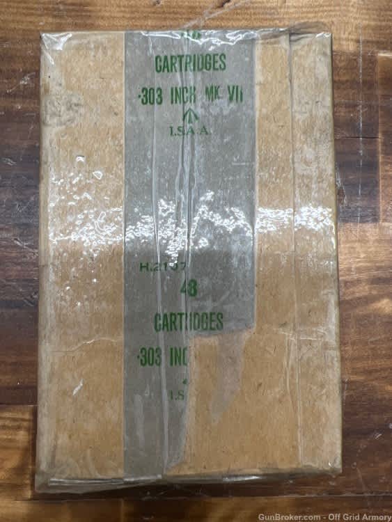 ORIGINAL WW2 UNOPENED PACK OF 48 ROUNDS .303 BRITISH!-img-1