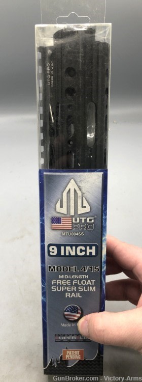 UTG Pro AR15 Mid Length 9in Super Slim Free Float Handguard-img-0