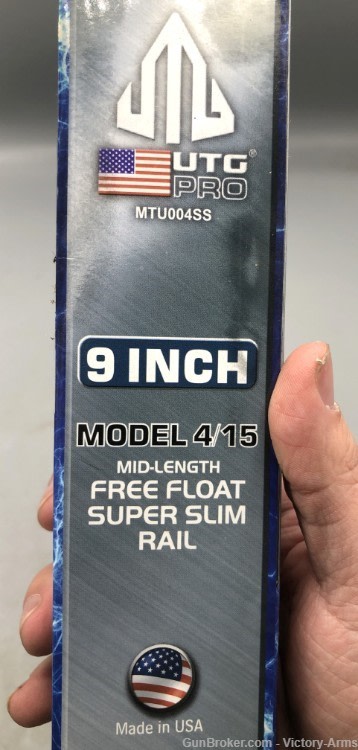UTG Pro AR15 Mid Length 9in Super Slim Free Float Handguard-img-3