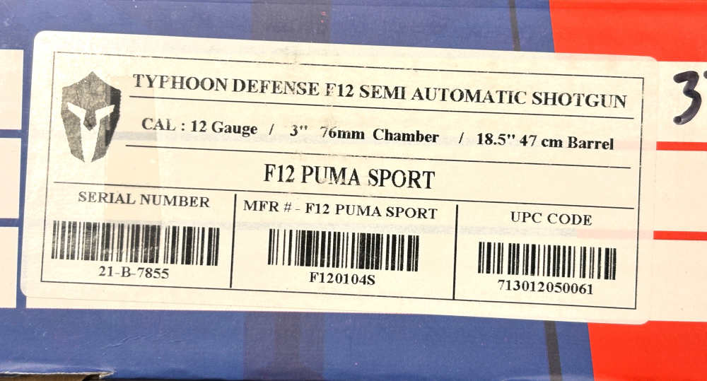 Factory New Typhoon Defense F12 Puma Sport 12 Ga Shotgun No Reserve!-img-12