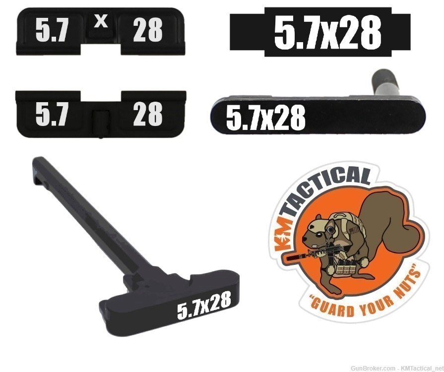 AR-15 Custom Engraved 5.7x28 Combo Set lower Upper Engraved Parts-img-0