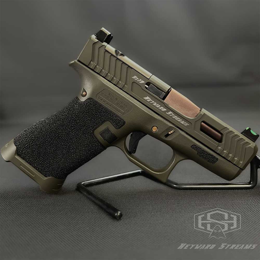 GLOCK 43X CUSTOM  | OEM SLIDE CUT | ODGREEN CERAKOTE | 3.5 LB TRIGGER -img-1