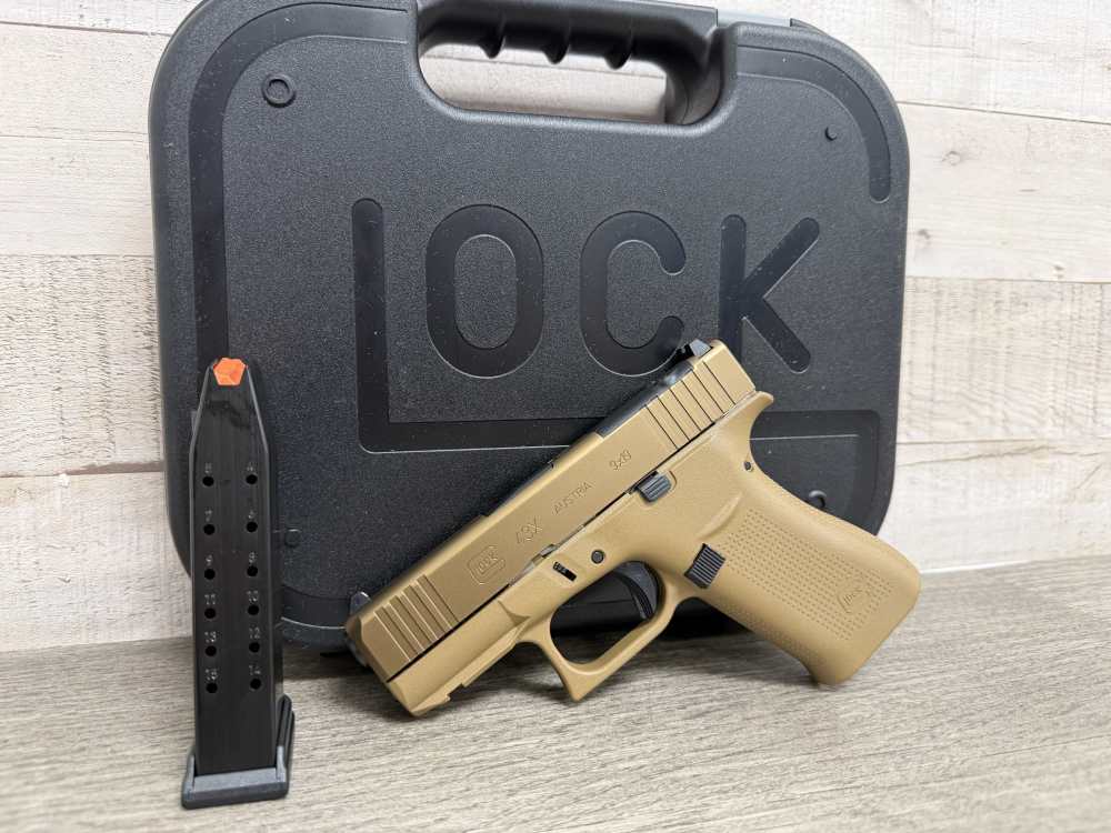 GLOCK 43X MOS COYOTE DAVIDSONS EXCLUSIVE 2-15 ROUND MAGS NEW PX435Z203FRMOS-img-1