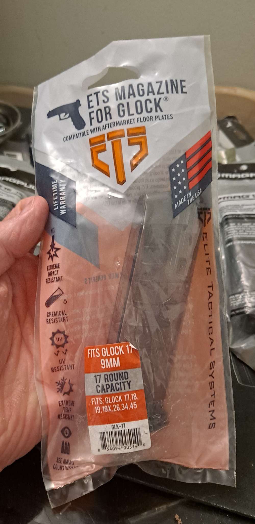 Ets polymer Glock 17  compatible magazine 17 round capacity  clear-img-0