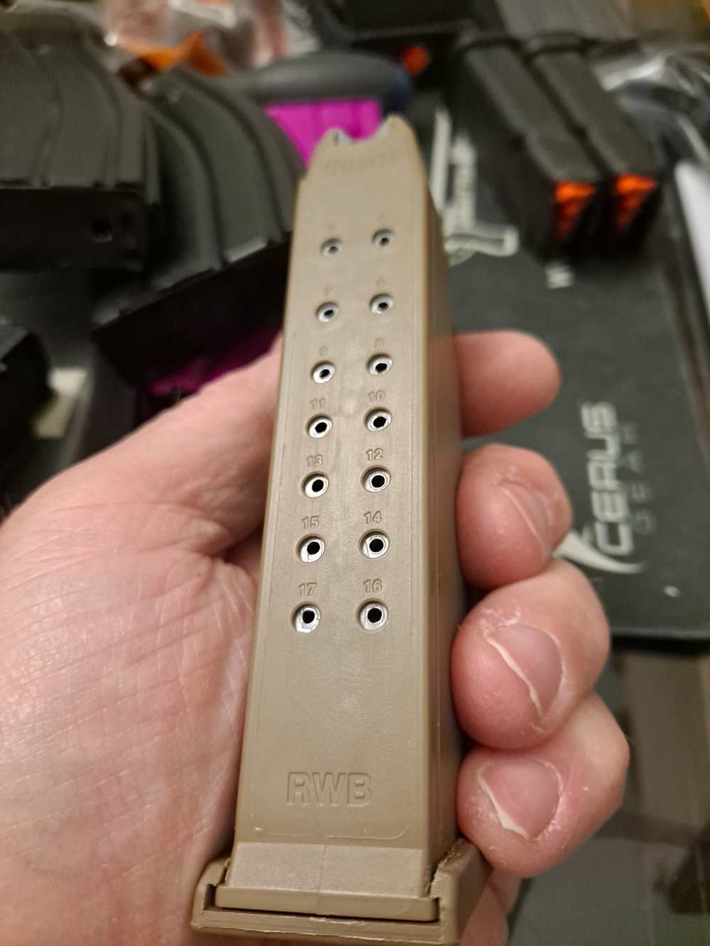 Rwb brand glock 17 magazine 17 round capacity  fde new-img-3