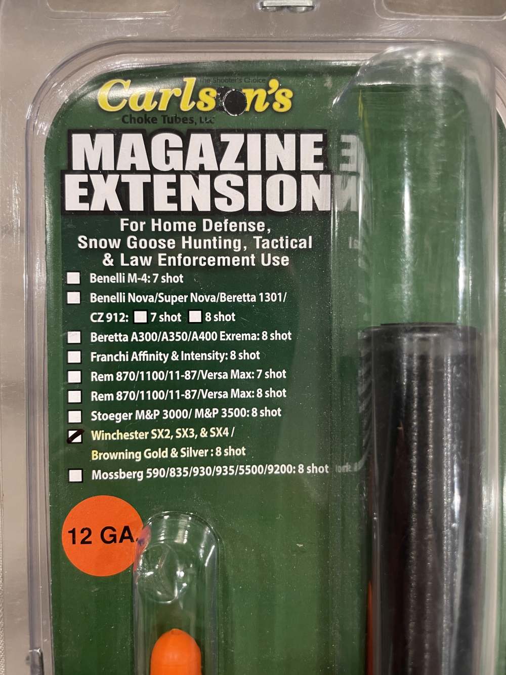 Carlson's Browning Silver Winchester SX Magazine Extension 12 Gauge New -img-1