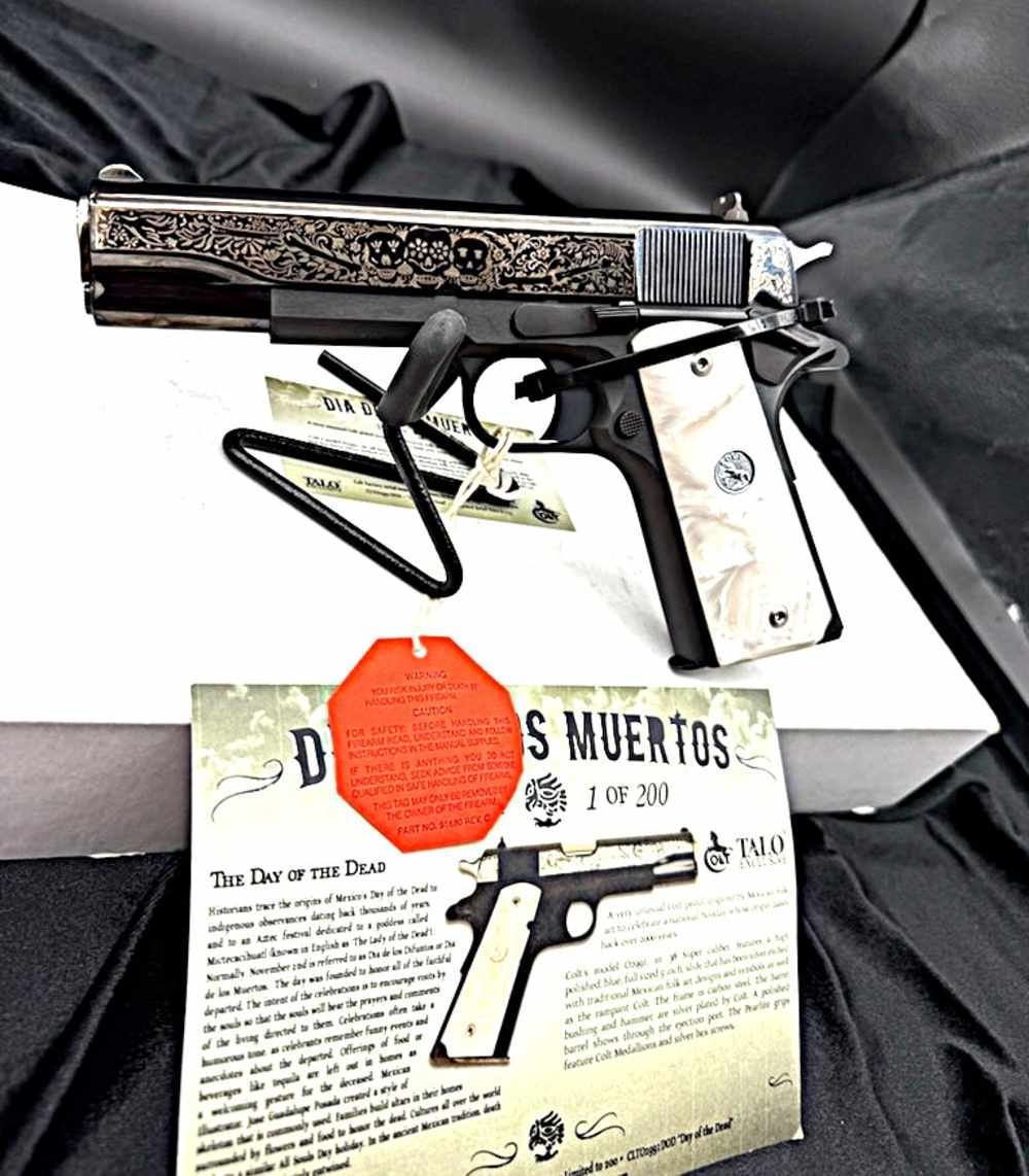 2008 Colt Government .38 Super Blue *TALO #41 of 200 "DIA DE LOS MUERTOS"*-img-0