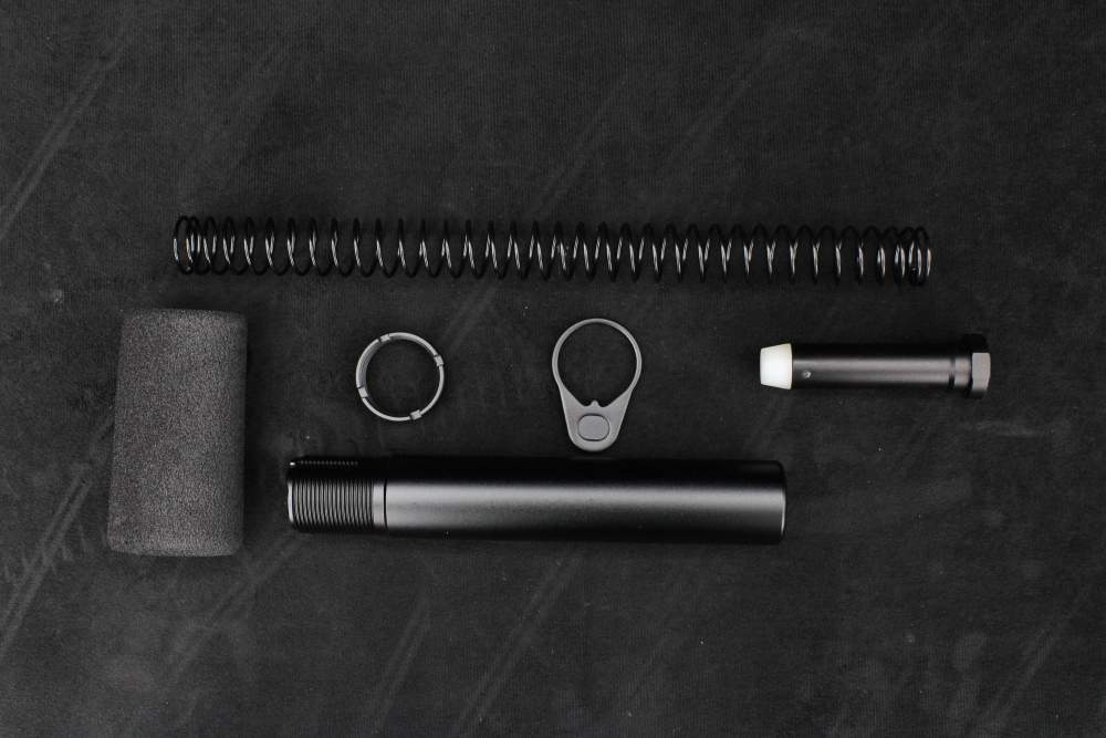 Complete AR Pistol Buffer Kit With Buffer Castle Nut Tube Spring End Plate -img-1