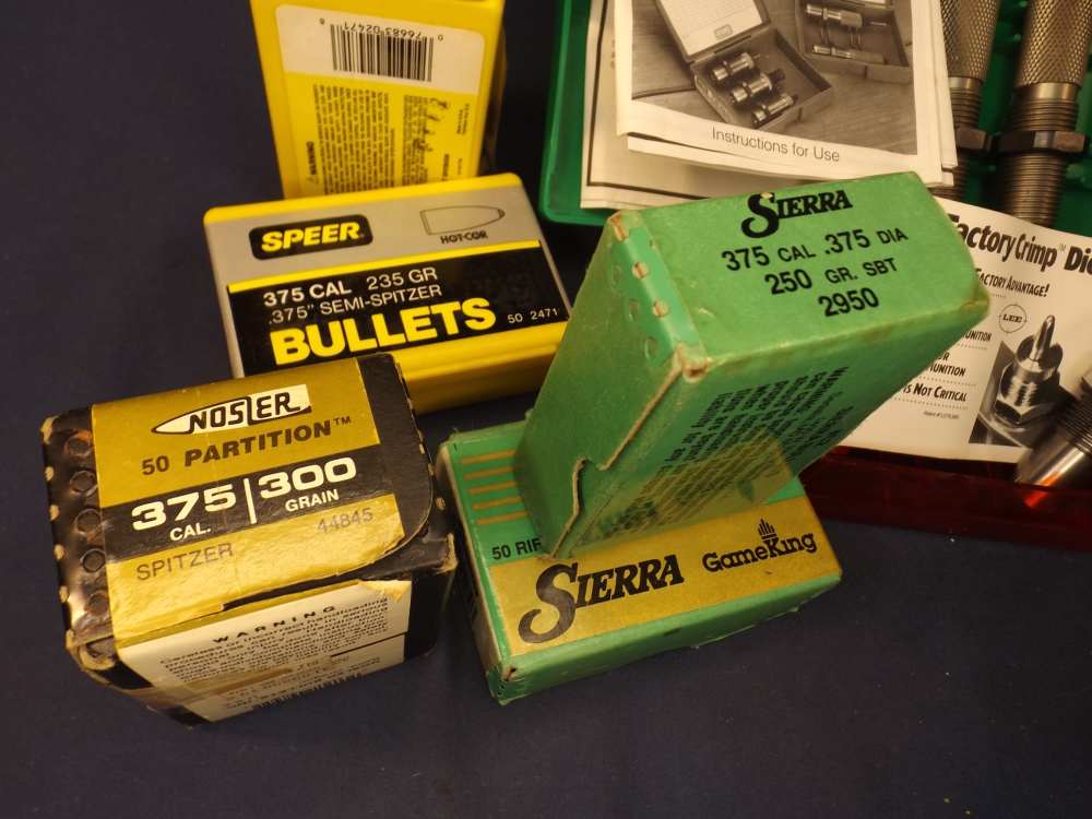 .375 H&H Mag Bullets, Brass and RCBS Reloading & Lee Crimp Dies Kit-img-1