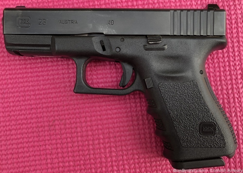 Austrian Glock 23 G23 in 40 S&W 4" brl, 13+1 w/retention holster, NS, CT-img-1