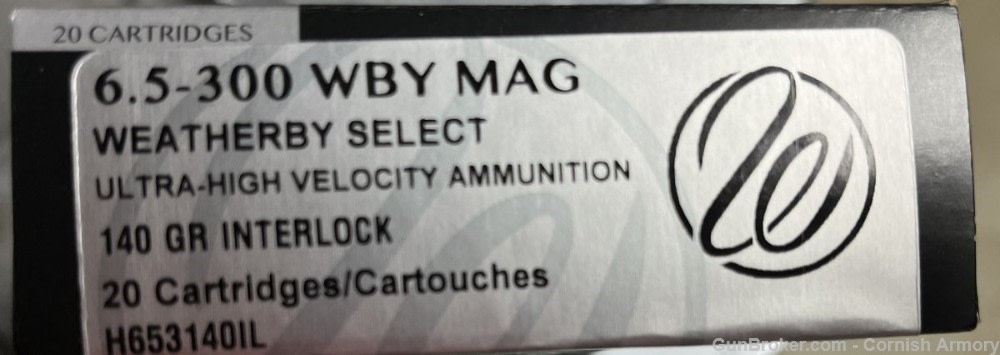 Weatherby Select 6.5-300 Wby Mag 140 gr Hornady Interlock H653140IL-img-1