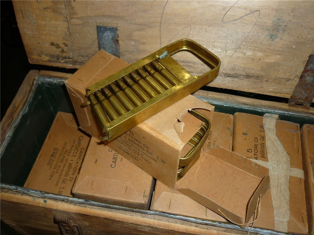 20rd + Brass Charger/Clip 1939 ORIGINAL 7.35 WW2 7.35x51 CARCANO Breda M30-img-3