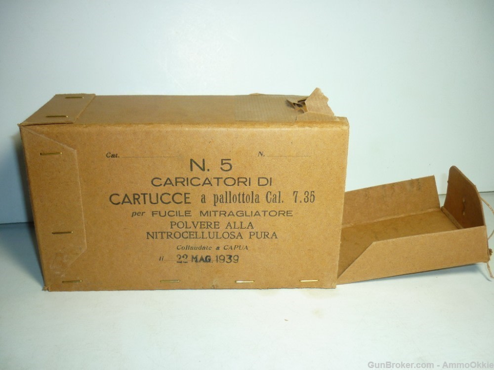 20rd + Brass Charger/Clip 1939 ORIGINAL 7.35 WW2 7.35x51 CARCANO Breda M30-img-5