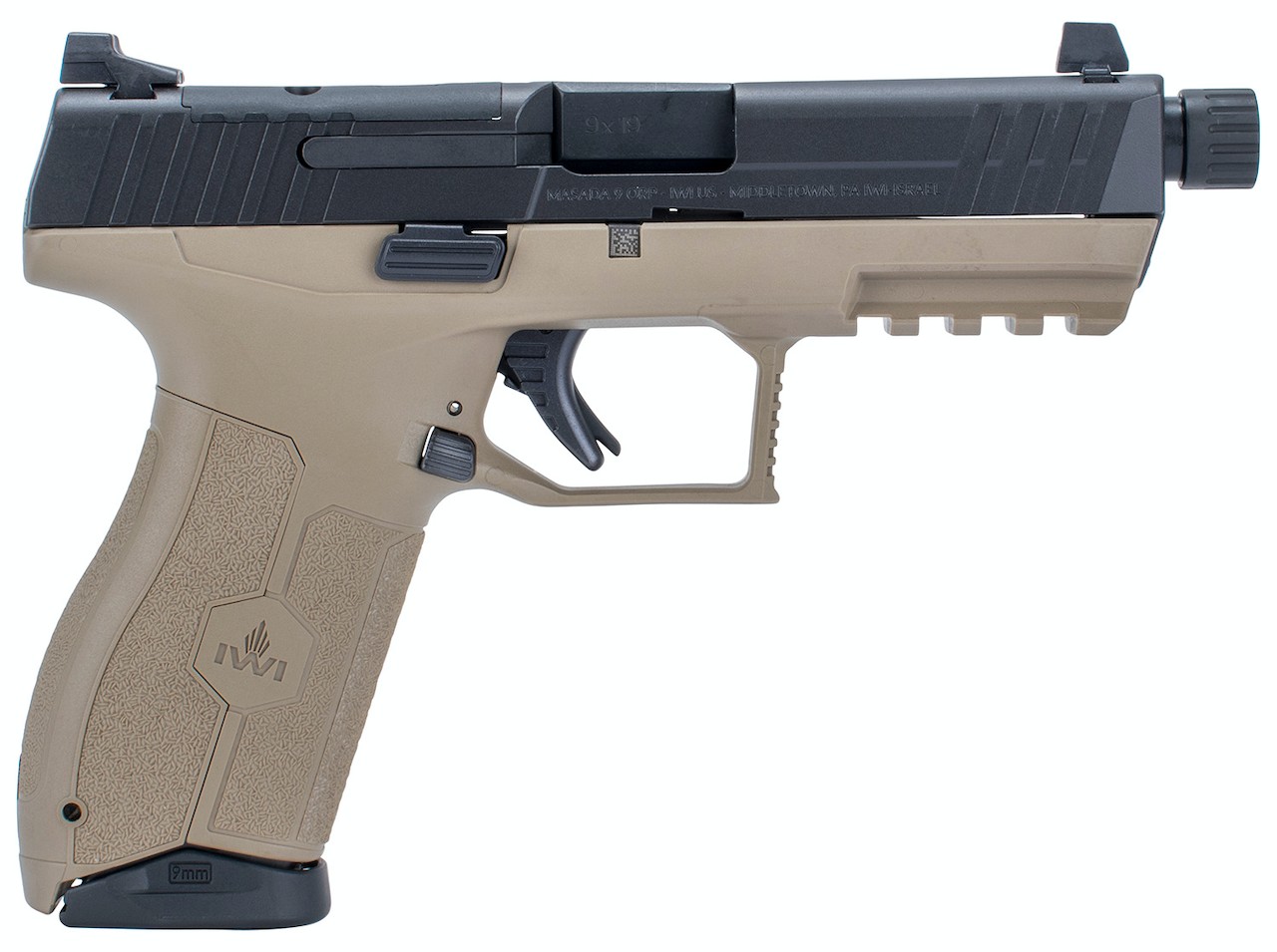 IWI US MASADA Tactical 9mm Luger Pistol 4.60 FDE/Black M9ORP17TFD-img-0