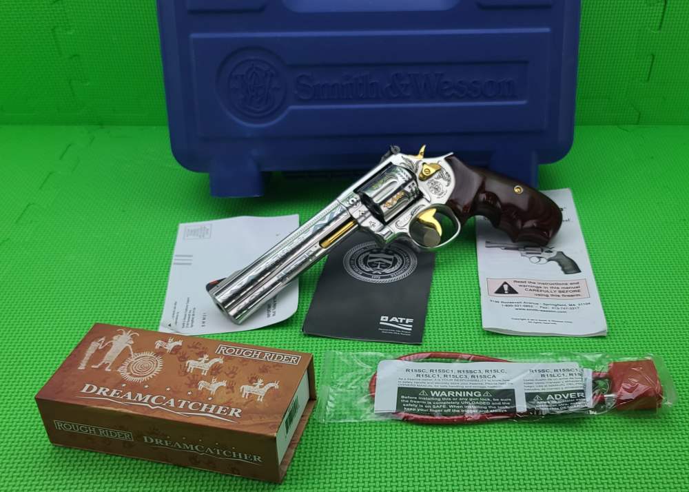 S&W SMITH & WESSON 686 * DREAMCATCHER 357 MAG #93 OF ONLY 200 GOLD ENGRAVED-img-6