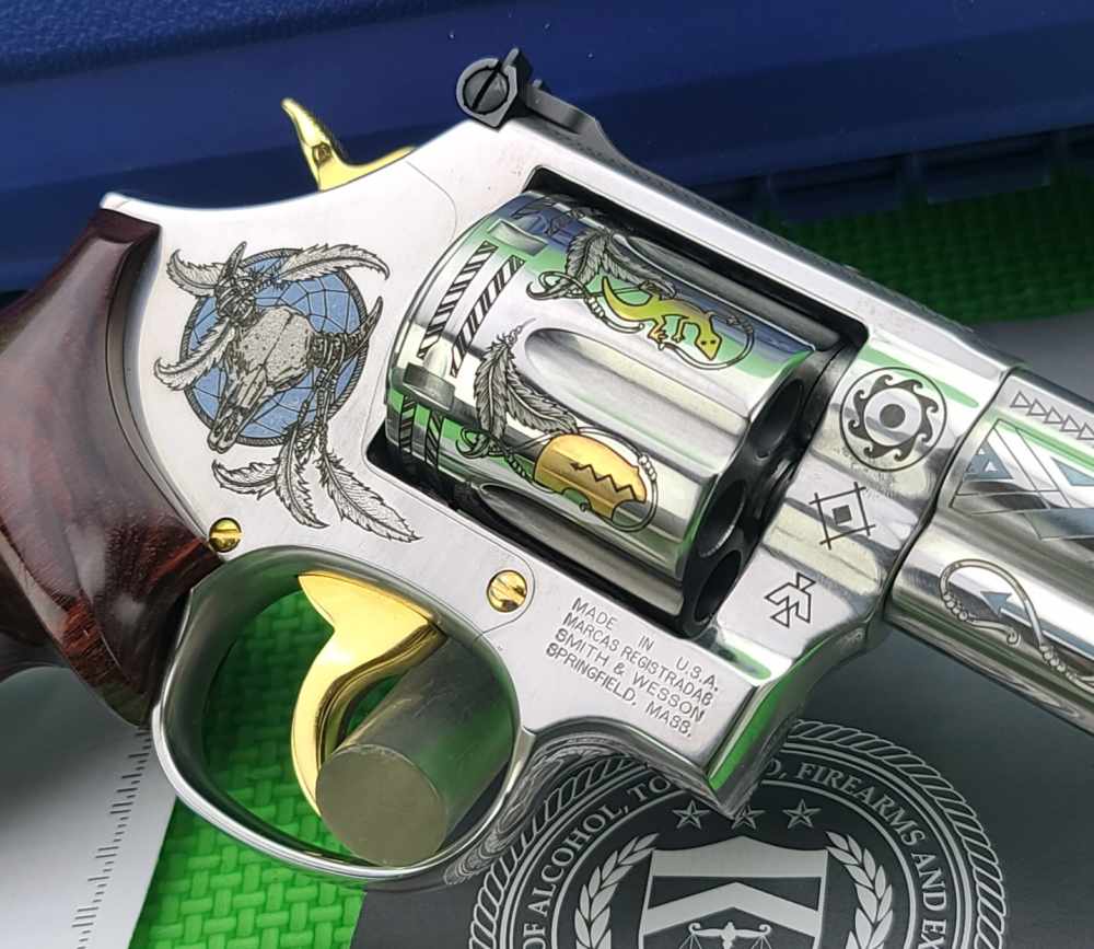 S&W SMITH & WESSON 686 * DREAMCATCHER 357 MAG #93 OF ONLY 200 GOLD ENGRAVED-img-8