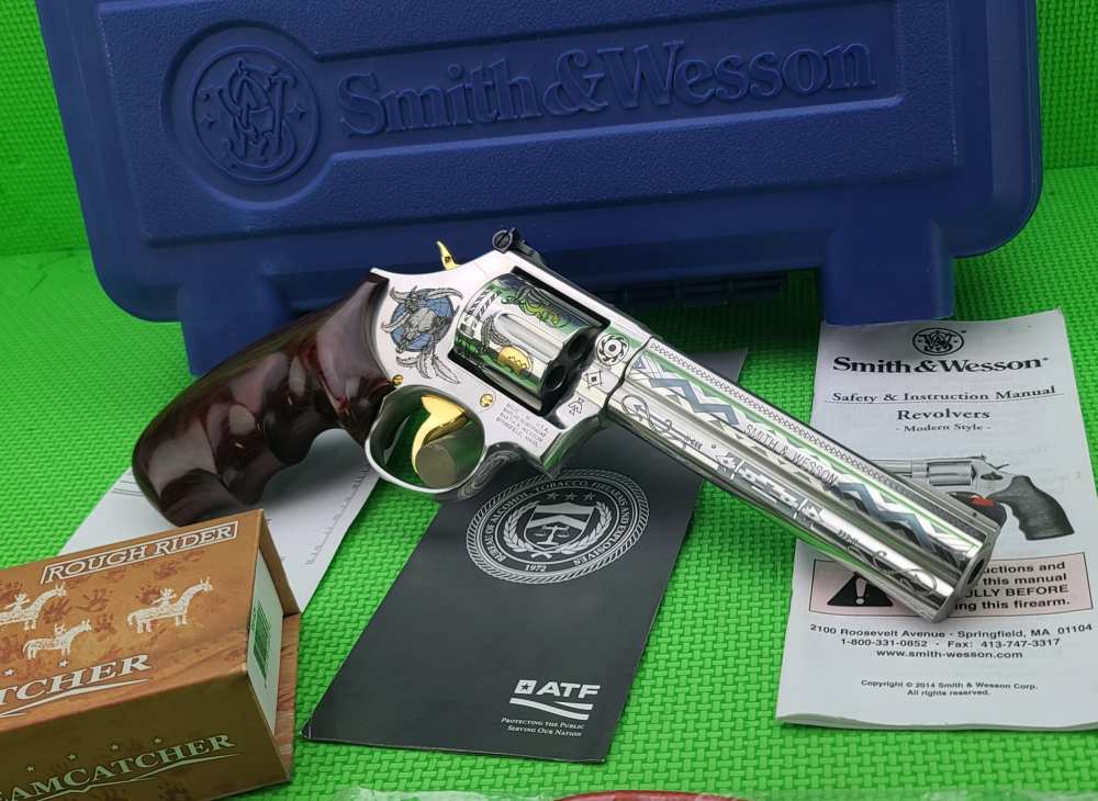 S&W SMITH & WESSON 686 * DREAMCATCHER 357 MAG #93 OF ONLY 200 GOLD ENGRAVED-img-10