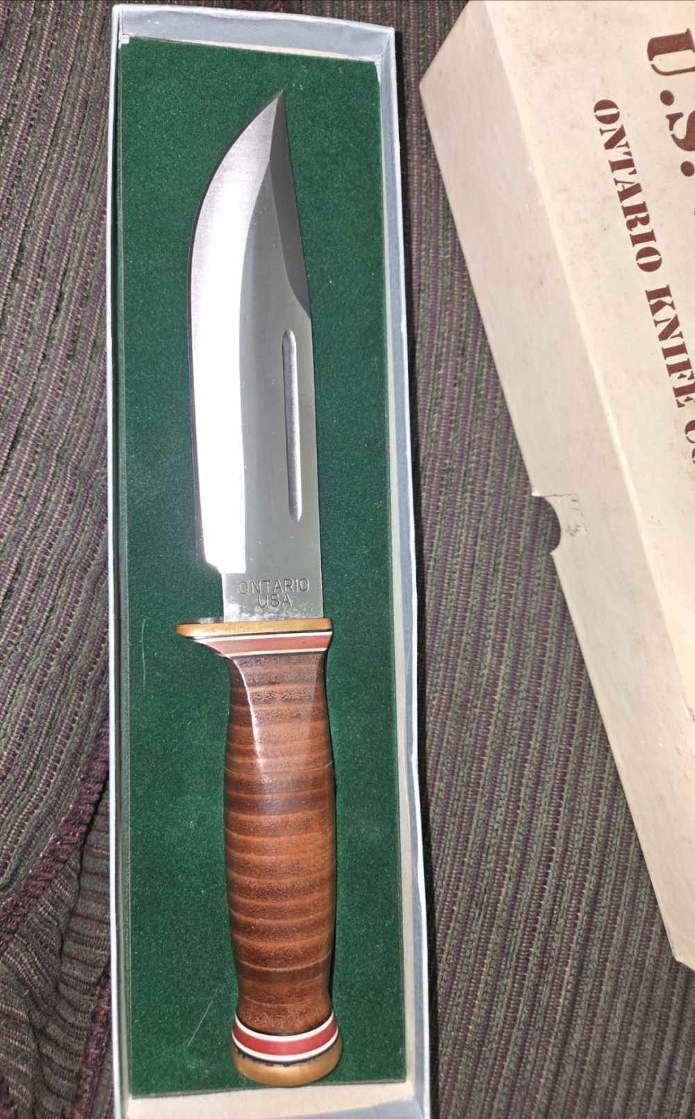 Ontario quartermaster army 95 fixed blade knife with sheath new in box -img-0