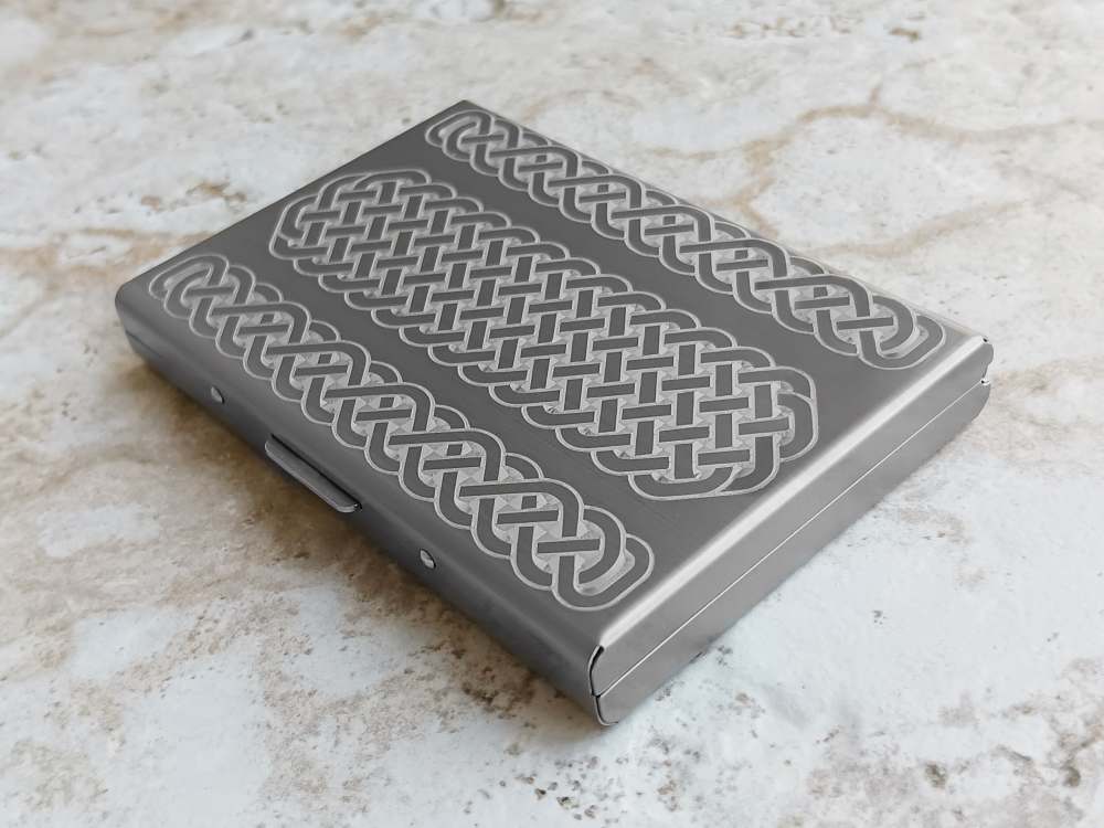 Custom Engraved St Steel RFID Blocking Credit Debit Card Holder Case Celtic-img-5