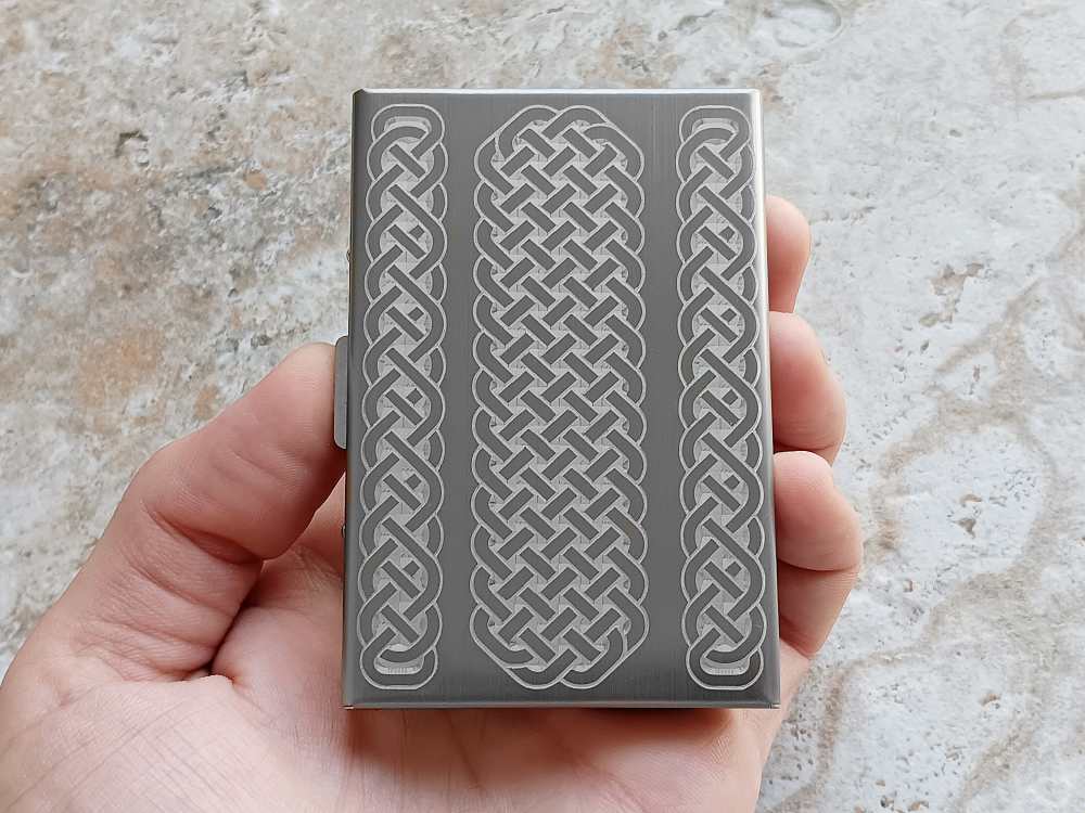 Custom Engraved St Steel RFID Blocking Credit Debit Card Holder Case Celtic-img-2