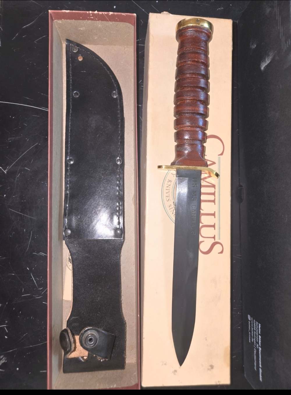 Camillus m3 knife us army 50th anniversary ww2 made 1991 gold flaming bomb -img-1