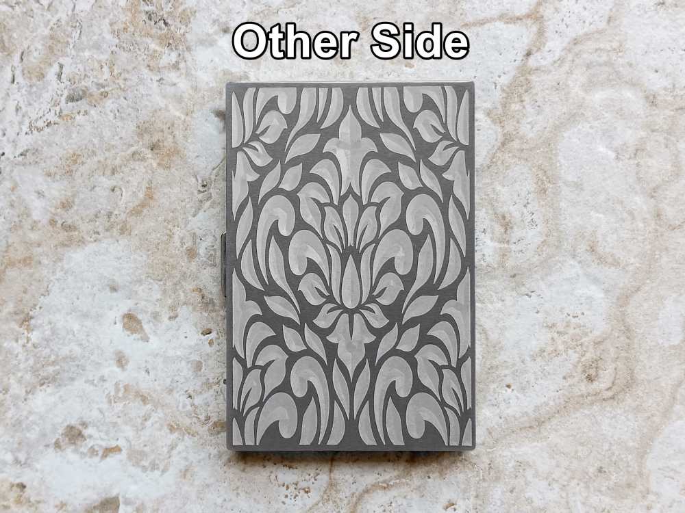 Custom Engraved St Steel Credit Card Holder RFID Blocking Case Regal Split-img-4