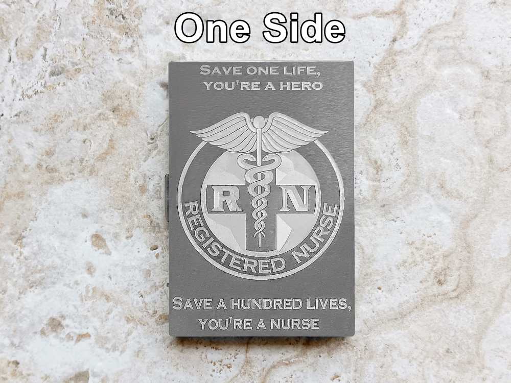 Registered Nurse Custom Engraved Card Holder RFID Block Case Regal Split-img-3