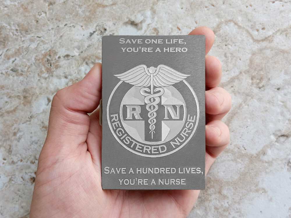 Registered Nurse Custom Engraved Card Holder RFID Block Case Regal Split-img-0