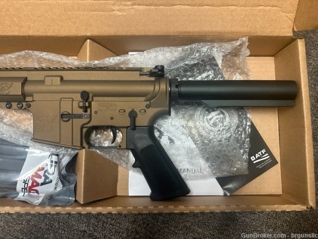 Zaviar 5.56 Nato 'Operator Series' 10.5" Nitride Complete Pistol Bronze-img-1