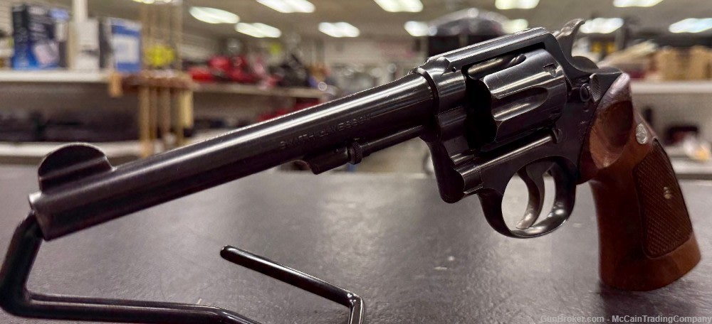 Smith & Wesson Model 10 – 6” Barrel – Blued – Wood Grips – Classic Revolver-img-2